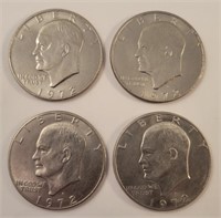 (4) 1972-D Eisenhower Dollars, Higher Grade **