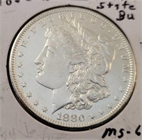 1880-S Morgan Silver Dollar, Higher Grade