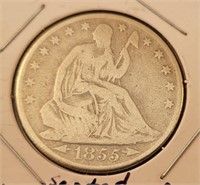 1855-O Seated Liberty 1/2 Dollar w/ Arrows
