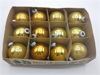 12 VTG gold mercury glass small ornaments #2