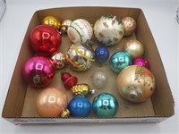 15+ VTG Christmas ornaments glass/ satin