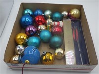 20+ VTG mercury glass balls/bells & Christmas Nail