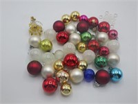 30+ miniature/feather tree ornaments & bead angel