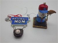 Pair of Baseball theme ornaments-S'Mores & Mom