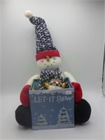Snowman décor-plush tissue box, votive holder