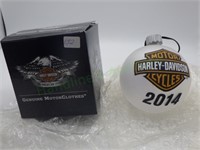 2014 Harley Davidson Glass Santa Ball Ornament