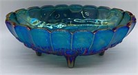 Carnival Glass Footed Fruit Bowl