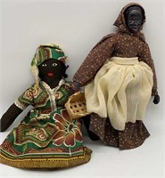 (2) Vintage Black Americana Mammy Dolls