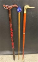 (3) Vintage Walking Sticks