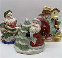 Christmas Cookie Jars and Pitcher