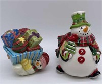 Frosty Folks and Holly Hat Snowman Candy Dishes