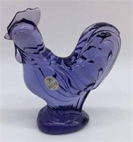 Fenton Rooster Purple Amethyst 5 1/4" Tall