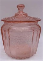 Pink Depression Glass Biscuit Jar
