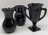 Vintage Black Amethyst Vases
