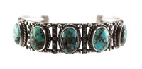 Native American Sterling Turquoise Cuff Bracelet