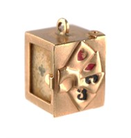 14K Gold Box of Cards Charm