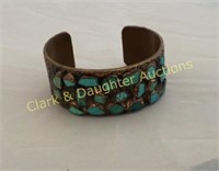 Vintage Turquoise and copper cuff bracelet