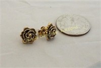 Vintage Avon Goldtone Rose earrings