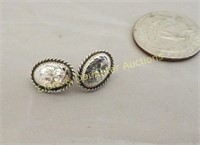 Sterling pierced earrings, Vintage, Mexico
