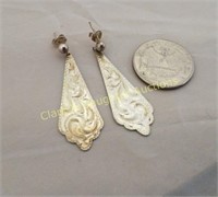 Vintage Mexico Sterling pierced earrings