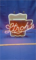 Neon Stroh's Beer Sign