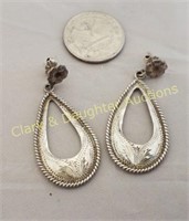 Vintage Mexico Sterling pierced earrings