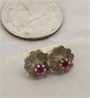 Sterling flower earrings