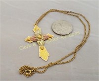 Black Hills Gold 19K 2" cross necklace*RESERVE*