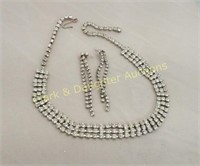 Vintage Rhinestone necklace & earrings