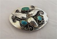 Vintage Silver & turquoise buckle.