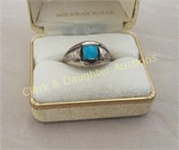 Bell Sterling & Turquoise Ring 10 1/2