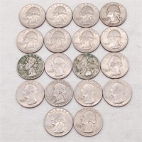 18 Wash Quarters 1965-69 Some AUC