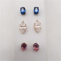 Gemstone Earrings Spinels Amethyst CZ