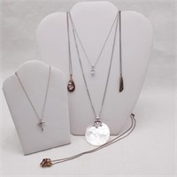 6 Sterling Chain Necklaces w/ Pendants