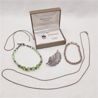 Silver Jewelry Group Incl Bracelets Necklaces