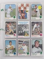 (200) 1973 TOPPS BASEBALL CARDS IN SHEETS: