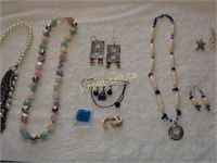Necklace, Earrings, Pin