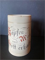 1903 German Drinking Toast Stein Krenning Glass