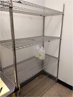 Silver Shelving Unit, 4 shelves