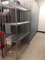 Silver Shelving Unit, 4 shelves