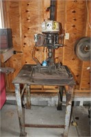 LARGE DRILL PRESS AND METAL WORK TABLE