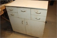 FORMICA TOP CABINET W/ CONTENTS