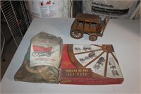 3 COVERED WAGON MODELS (WOODEN)