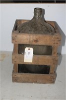 GLASS CARBOY IN WOODEN CRATE