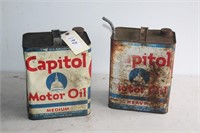 2 CAPITOL MOTOR OIL CANS