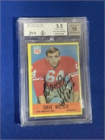 1967 BECKETT DAVE WILCOX AUTOGRAPHED ROOKIE CARD