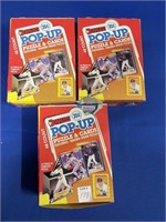 (3) 1989 BASEBALL DONRUSS POP-UP PUZZLES & CARDS