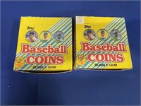 (2) BOXES 1989 TOPPS BASEBALL COINS & BUBBLE GUM