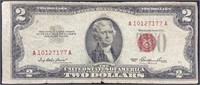 Series 1953 Jefferson Red Seal Two Dollar Bill