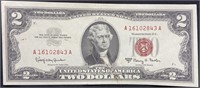 Series 1963A  Jefferson Red Seal Two Dollar Bill